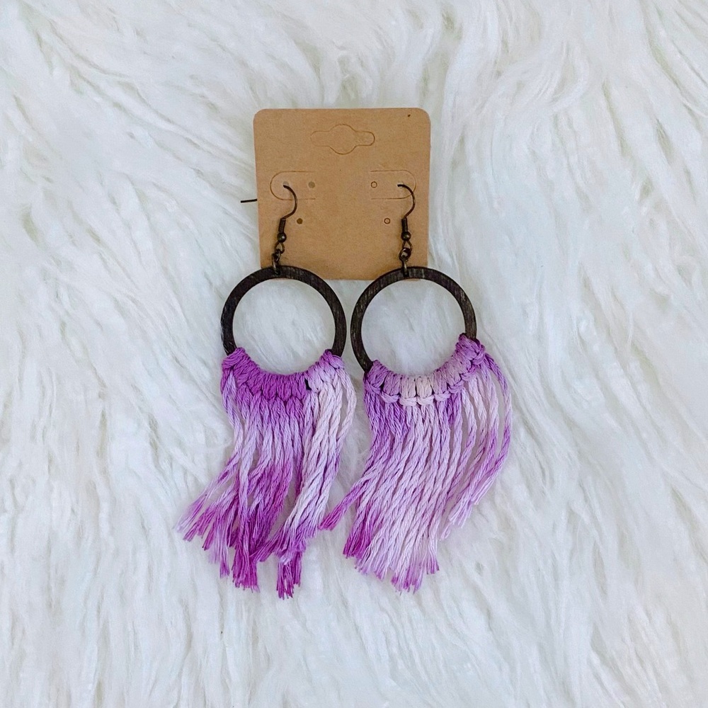 Purple Tassel Earrings